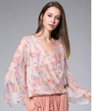 Flowers Printed silk Chiffon top